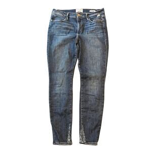 Frame le high skinny dark wash distressed 31 12 large womens stretchy jeans